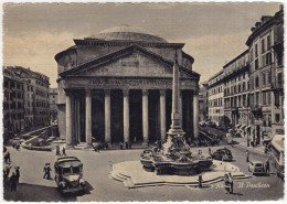 Roma: OLDTIMER AUTOBUS, FIAT 500C BELVEDERE/GIARDINIERA, 1100 BL TAXI - Il Pantheon - (Italia) - 1959 - Voitures De Tourisme