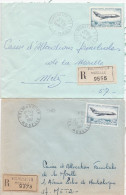 37087# LOT 2 LETTRES FRANCHISE PARTIELLE RECOMMANDE Obl VOLMUNSTER MOSELLE 1967 1968 Pour METZ 57 - Cartas & Documentos