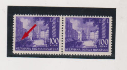 CROATIA WW II  ,100 Kn FI BANJA LUKA  MNH Plate Error - Kroatien