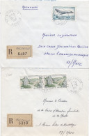 37090# LOT 2 LETTRES FRANCHISE PARTIELLE RECOMMANDE Obl WALDWISSE MOSELLE 1967 1968 Pour METZ 57 - Lettres & Documents