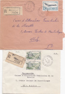 37091# LOT 2 LETTRES FRANCHISE PARTIELLE RECOMMANDE Obl WALSCHBRONN MOSELLE 1967 1968 Pour METZ 57 - Lettres & Documents