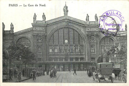 75 - PARIS - LA GARE DU NORD - CACHET MILITAIRE AMBULANCE - Pariser Métro, Bahnhöfe