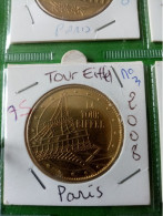 Médaille Touristique Arthus Bertrand AB 75 Tour Eiffel N°3 Revers Fluctuat 2008 Sans Date - Zonder Datum