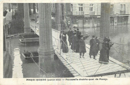 75 - PARIS  INONDE 1910 - PASSERELLE QUAI DE PASSY - Inondations De 1910