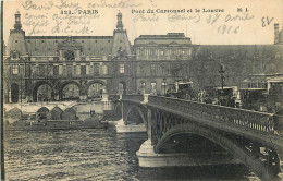 75 - PARIS - PONT DU CARROUSEL ET LE LOUVRE - CACHET MILITAIRE DEPOT AUTOMOBILES - Puentes