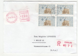 France Europa-CEPT Stamp Basilique De La Salute 1971 Block Of Four On Letter Cover Posted Registered B240510 - 1971