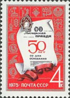 Russia USSR 1975 50th Anniversary Of Pionerskaya Pravda. Mi 4325 - Unused Stamps