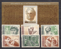 Russia USSR 1975 500th Birth Anniversary Of Michelangelo. Mi4329-34 Bl 101 - Unused Stamps