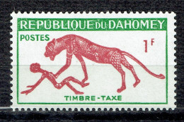 Timbre Taxe : Panthère Terrassant Un Homme - Benin - Dahomey (1960-...)