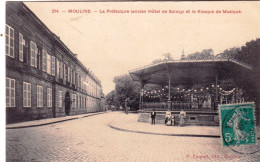 03 - Allier -  MOULINS - La Prefecture (ancien Hotel De Sancy ) Et Le Kiosque De Musique - Moulins