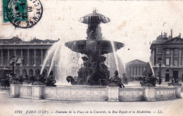 75 - PARIS 08 - Fontaine De La Place De La Concorde - La Rue Royale Et La Madeleine - District 08