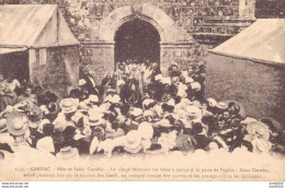 56 CARNAC FETE DE SAINT CORNELY LE CLERGE BENISSANT LES BETES A CORNES A LA PORTE DE L'EGLISE - Carnac