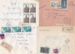 37095# LOT 54 LETTRES FRANCHISE PARTIELLE RECOMMANDE Obl BASSE YUTZ MOSELLE 1967 1968 Pour METZ 57 - Brieven En Documenten