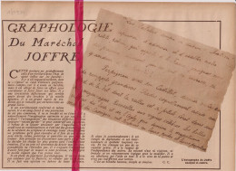 Graphologie Du Maréchal Joffre - Orig. Knipsel Coupure Tijdschrift Magazine - 1931 - Unclassified