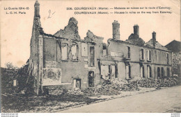 51 COURGIVAUX MAISONS EN RUINES SUR LA ROUTE D'ESTERNAY - Guerra 1914-18