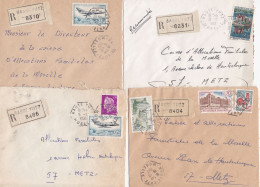 37096# LOT 11 LETTRES FRANCHISE PARTIELLE RECOMMANDE Obl HAUTE YUTZ MOSELLE 1967 1968 Pour METZ 57 - Cartas & Documentos