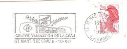 CACHET OBLITERATION FLAMME CENTRE D ANIMATION DE LA CRAU ST MARTIN DE LA CRAU  ENVELOPPE 16X11 (rare) - 1961-....