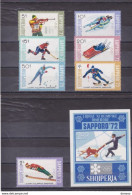 ALBANIE 1972 JEUX OLYMPIQUES DE SAPPORO Yvert 1344-1350 + BF 20, Michel 1527-1533 + Bl 44 NEUF** MNH - Albanie