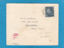 LETTRE D'ANVERS POUR PORT ARTHUR,TEXAS,U.S.A.,OUVERTE PAR LA CENSURE ALLEMANDE,OKW,1941. - Storia Postale