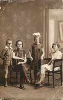 Social History Souvenir Photo Postcard Elegant Children Pearls - Photographie