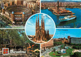 Espagne - Espana - Cataluna - Barcelona - Multivues - Bateaux - Arènes - CPM - Voir Scans Recto-Verso - Barcelona