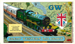 Trains - Trains - Art Peinture Illustration - Great Western QSL Group - CPM Format CPA - Voir Scans Recto-Verso - Trenes
