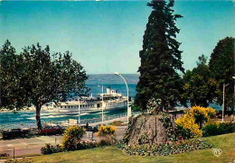 74 - Evian Les Bains - Devant Les Jardins Le Bateau Promenade Le Genève - Bateaux - Flamme Postale - CPM - Voir Scans Re - Evian-les-Bains