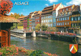 67 - Strasbourg - La Petite-France Sur Les Bords De L'Ill - Blasons - Voir Timbre - Fleurs - CPM - Voir Scans Recto-Vers - Strasbourg