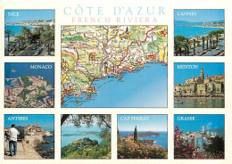 06 - Alpes Maritimes - La Cote D'Azur - Multivues - Carte Géographique Michelin - CPM - Carte Neuve - Voir Scans Recto-V - Andere & Zonder Classificatie