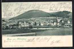 AK Mittelthal / Baiersbronn, Panorama Mit Kirche Und Gebirge  - Baiersbronn