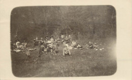 Social History Souvenir Photo Postcard Group Of Elegant Couples In The Nature - Photographie