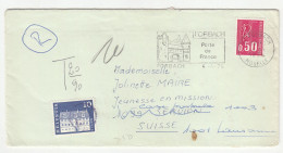 France Letter Cover Posted 1974 - Taxed Postage Due Switzerland Ordinary Stamps B240510 - Strafportzegels