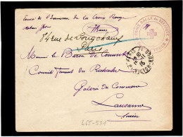 BELGIQUE.1915,FRANCHISE CROIX-ROUGE DE BELGIQUE, SECTION D’YPRES VIA SUISSE - Armada Alemana