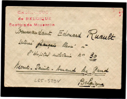 BELGIQUE.1915, RARE FRANCHISE, CROIX-ROUGE, « REPONDRE ...SERVICE DES PRISONNIERS, VILLE DE TOURCOING (NORD) VIA FRANCE - Duits Leger