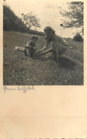 Social History Souvenir Photo Postcard Woman And Child In Nature - Fotografie