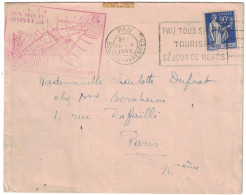 Basses-Pyrénées - Pau - 1ère Liaison Aérienne De Nuit  Pau à Paris - Lettre Pour Paris - 10 Mai 1939 - 1927-1959 Covers & Documents