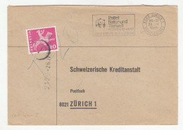 Switzerland Letter Cover Posted 1966 - Taxed Postage Due Switzerland Ordinary Stamp - Panda Slogan Postmark B240510 - Strafportzegels