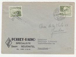 Porret-Radio, Neuchatel Company Letter Cover Posted 1958 - Taxed Postage Due Switzerland Ordinary Stamp B240510 - Impuesto