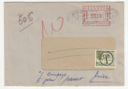 Switzerland Letter Meter Stamp Cover Posted 1957 - Taxed Postage Due Switzerland Ordinary Stamp B240510 - Strafportzegels