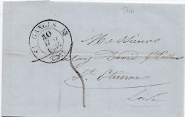 37101# LETTRE Obl GANGES 30 MAI 1836 T12 HERAULT Pour ST ETIENNE LOIRE - 1801-1848: Précurseurs XIX