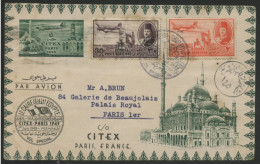 VOL LE CAIRE CITEX PARIS En 1929 PA N° 29 + 36 Sur Env. Speciale Avec Vignette Au Verso - Poste Aérienne
