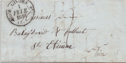 37102# LETTRE Obl GIVORS 1 FEVRIER 1836 T11 DOUBLE FLEURON RHONE Pour ST ETIENNE LOIRE - 1801-1848: Vorläufer XIX