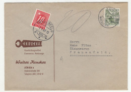 Krucker, Zürich (nippers) Company Letter Cover Posted 1949 - Taxed Postage Due Switzerland B240510 - Impuesto