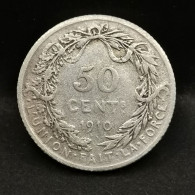 50 CENTIMES ARGENT 1910 ALBERT I En Français BELGIQUE / BELGIUM SILVER - 50 Centimes