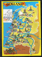 NETHERLANDS PAESI BASSI HOLLAND NEDERLAND OLANDA 1992 EXPO92 SEVILLE MAP 80c MAXI MAXIMUM CARD CARTE - Maximum Cards