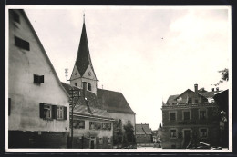 AK Ergenzingen, Ortspartie Mit Kirche Und Apotheke  - Autres & Non Classés