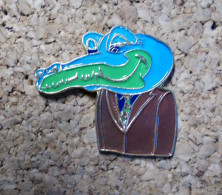 Pin's - Crocodile Marron, Bleu Et Vert - Animals