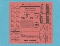 REICHSBROTKARTE  FÜR KINDER VON 3 BIS 6 JAHREN. KLK 66. - 1940-1944 Duitse Bezetting