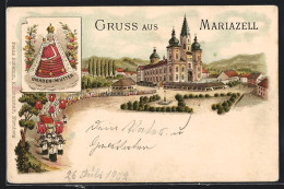 Lithographie Mariazell, Blick Auf Die Basilika, Gnadenmutter  - Autres & Non Classés