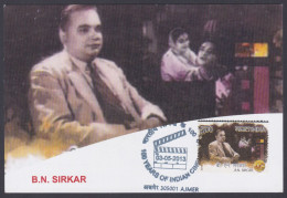 Inde India 2013 Maximum Max Card B.N. Sircar, Bengali Producer, Bollywood Indian Hindi Cinema, Film - Storia Postale